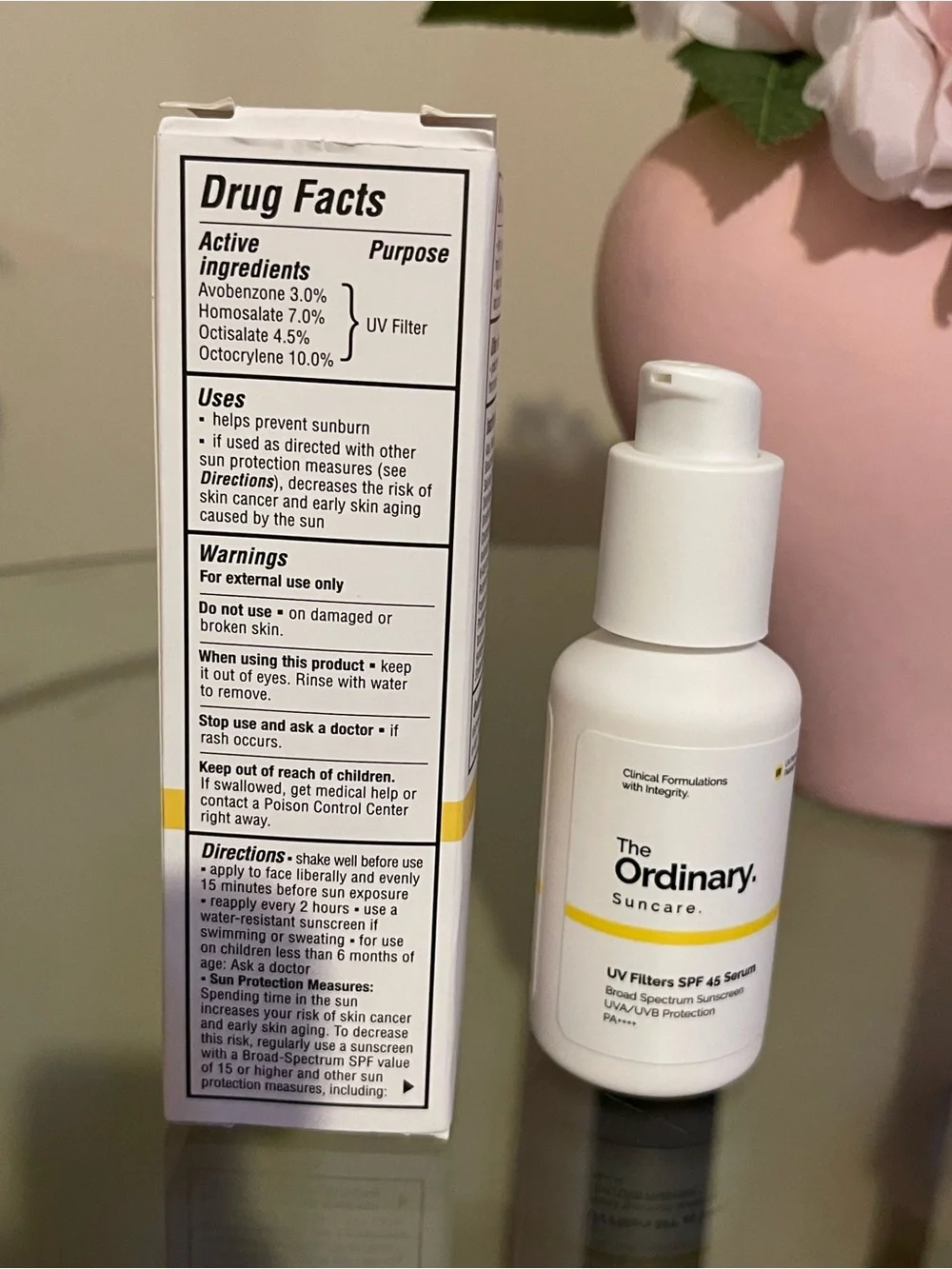 The Ordinary Suncare UV Filters SPF 45 Serum — White & Yellow